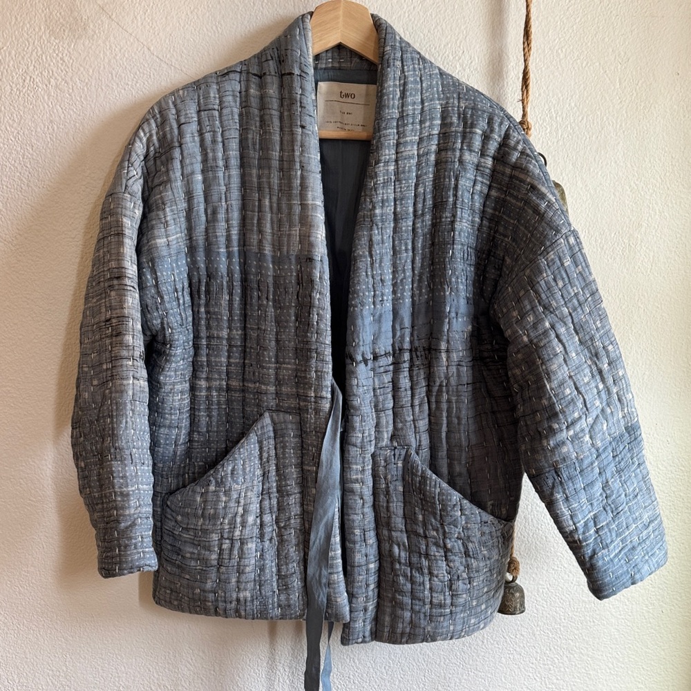 Two New York Kantha Indigo Tie Jacket